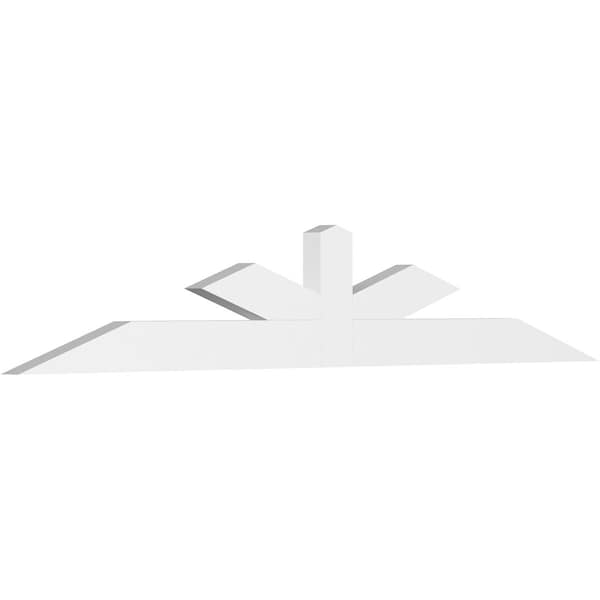 Ekena Millwork Saratoga Architectural Grade PVC Gable Bracket, 72"W x 12"H x 2"D x 4"F, 4/12 Pitch GBP072X12X0204SAR00 - main